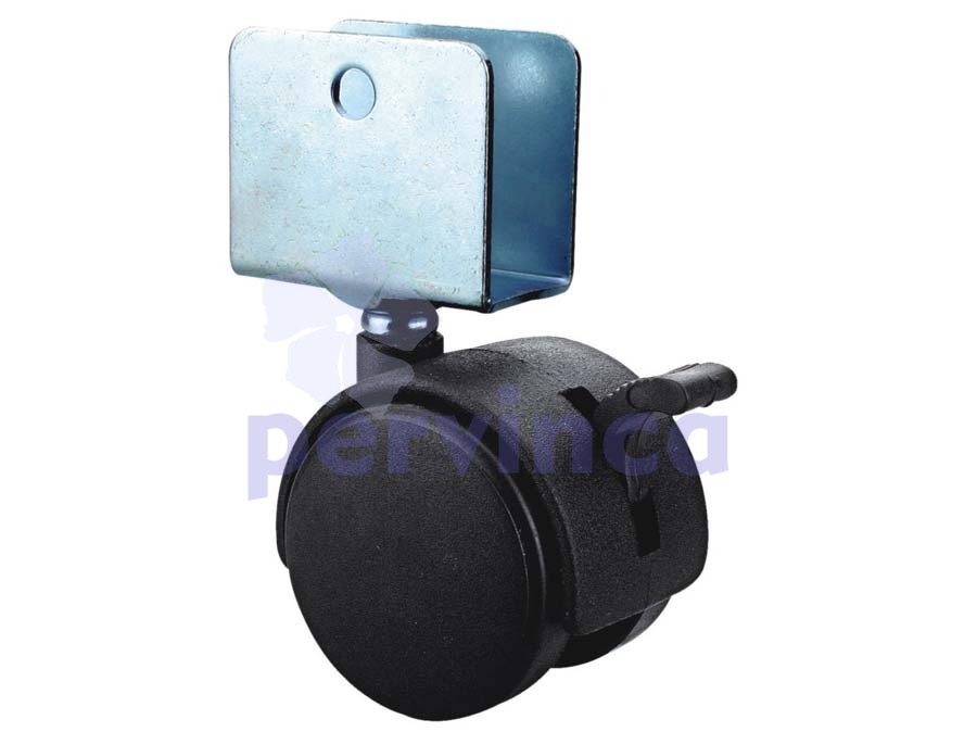 Rueda, con canal en U, con soporte