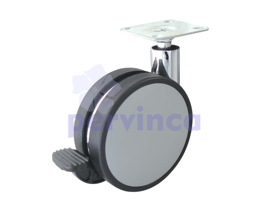 Castor, w/ plate, with brake