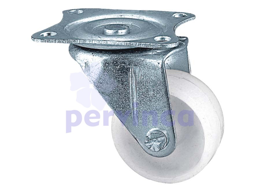 Steel castor, w/ plate
