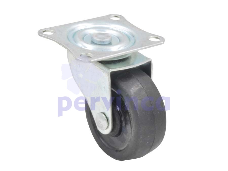 Steel castor, w/ plate