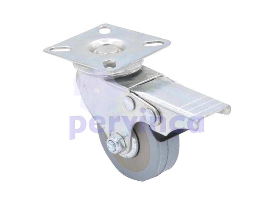 Castor, w/ plate, with brake