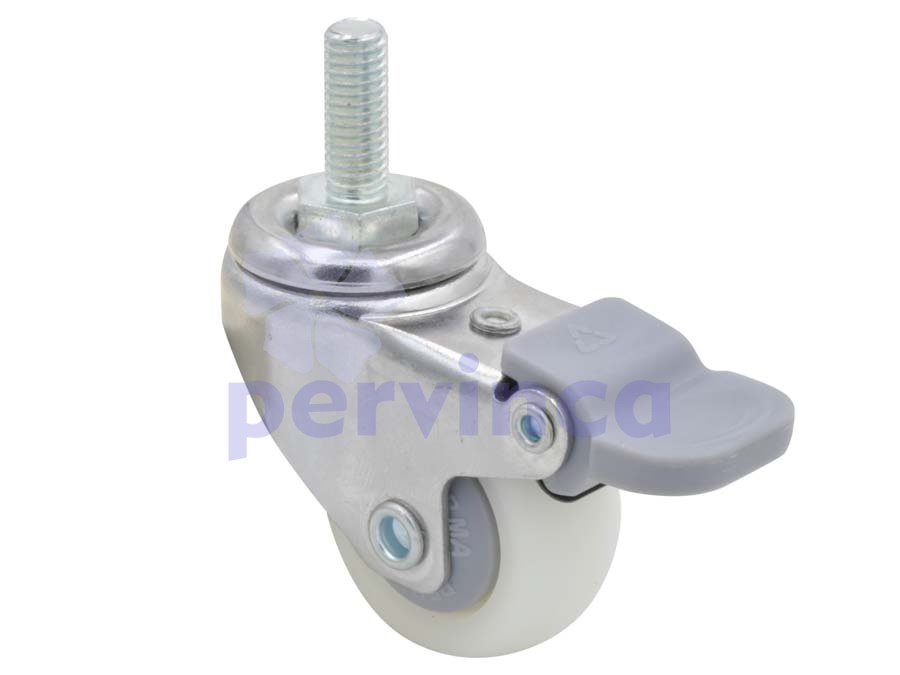 Rueda de acero, con rosca y freno