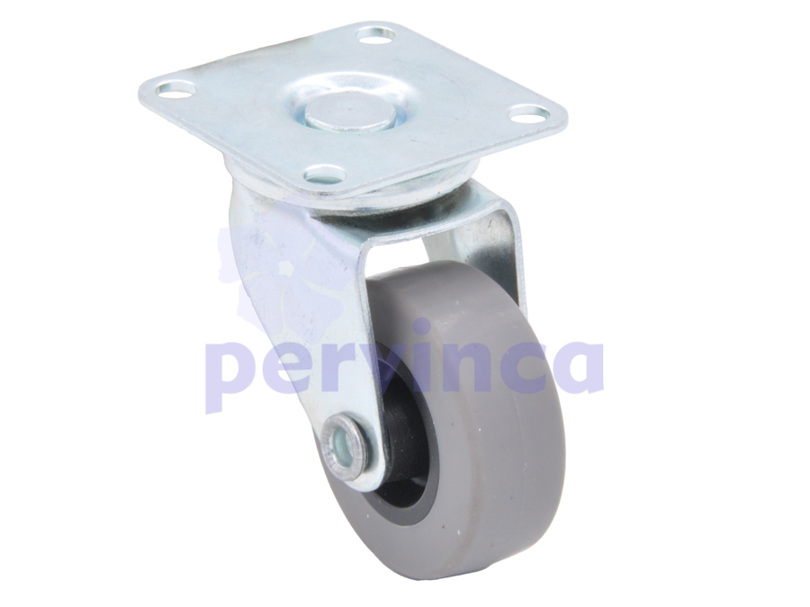 Steel castor, w/ plate