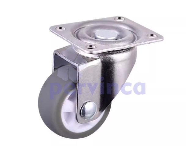 Steel castor, w/ plate